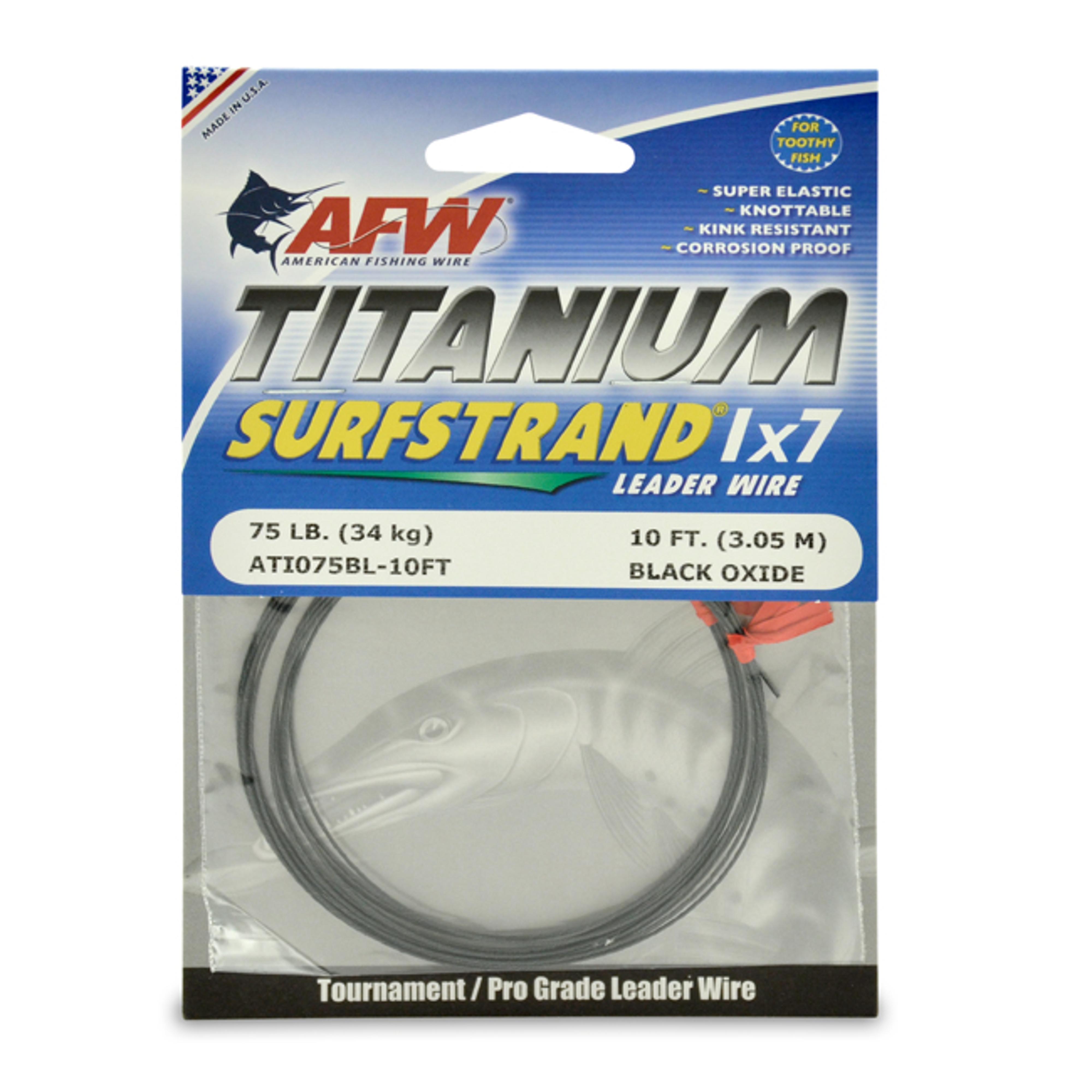 Titanium Surfstrand, Bare 1x7 Leader Wire, 75 lb (34 kg) test, .026 in  (0.66 mm) dia, Black Oxide, 10 ft (3.1 m): Fishermans Ideal Supply House