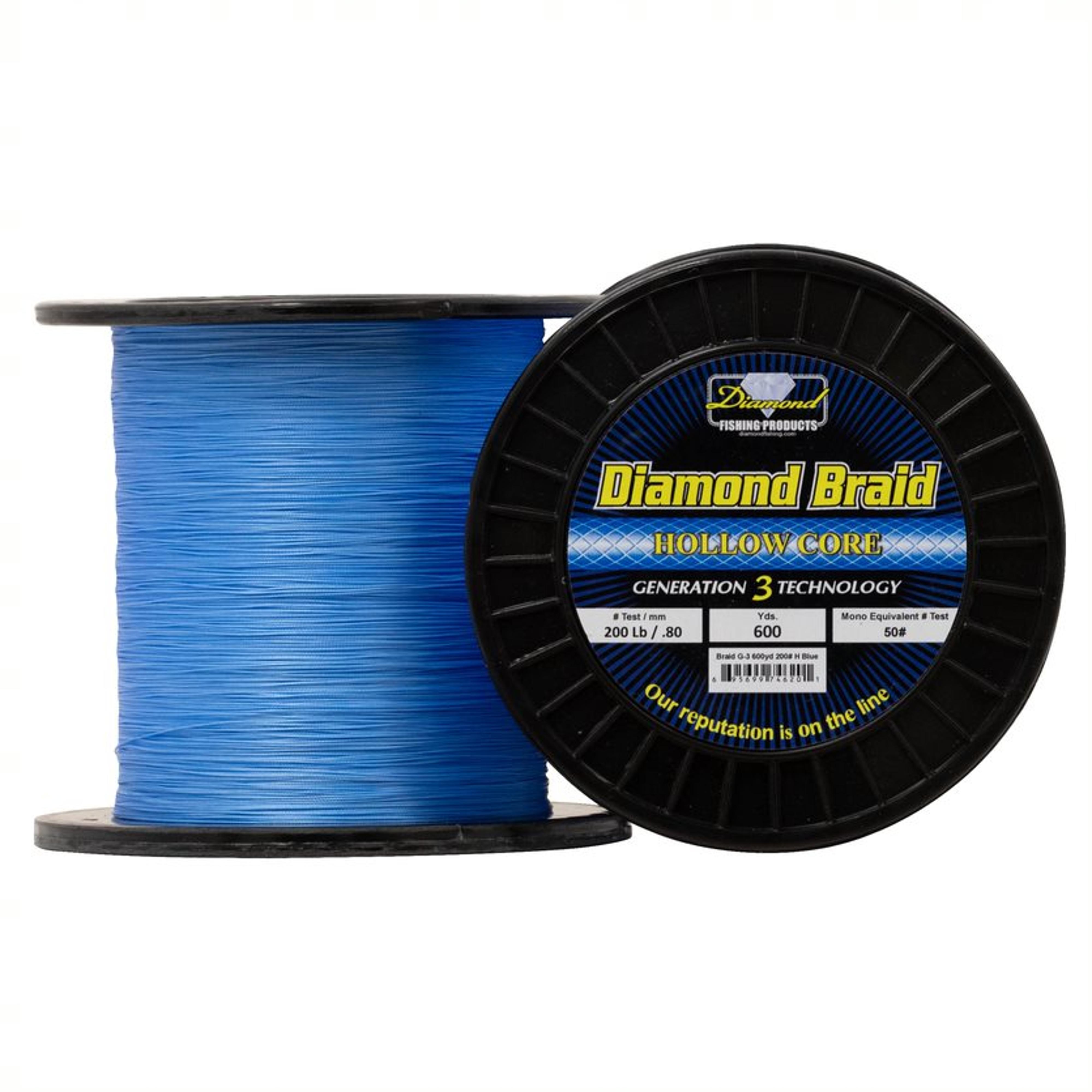 Diamond G3 16X Hollow Core Braid - 500 yd. Spool - 800 lb. - Blue
